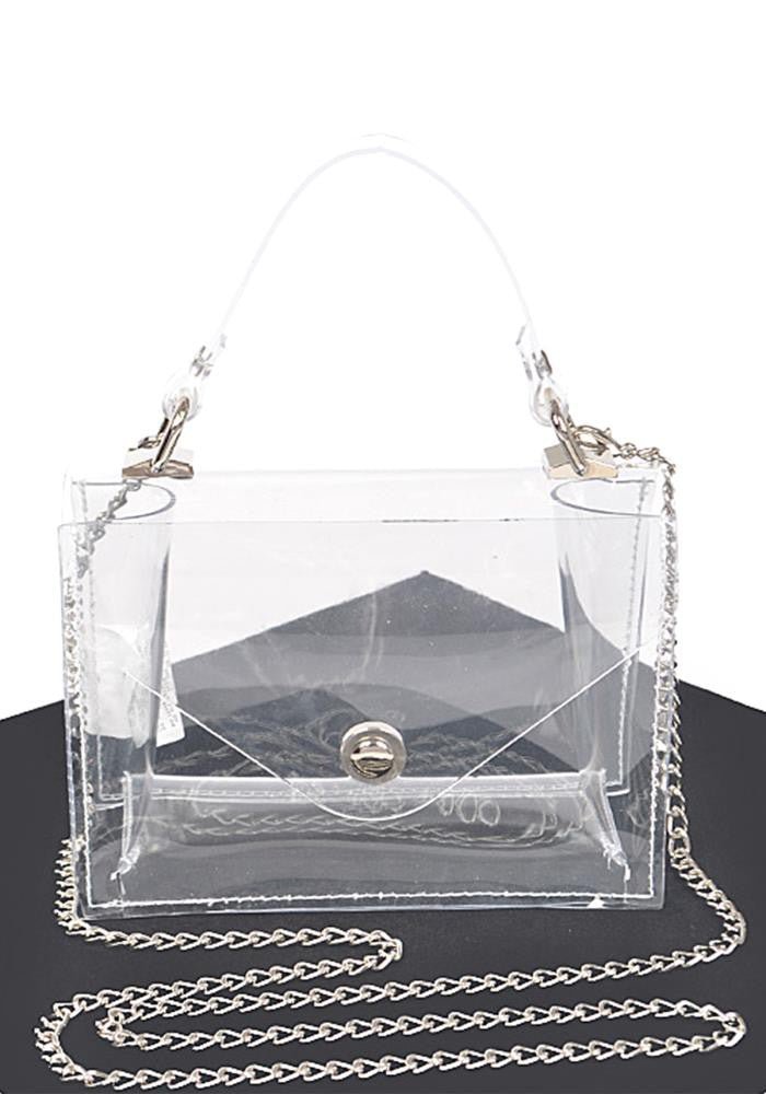 Mila Clear PVC Handle Crossbody Bag – Luxe Modern Style
