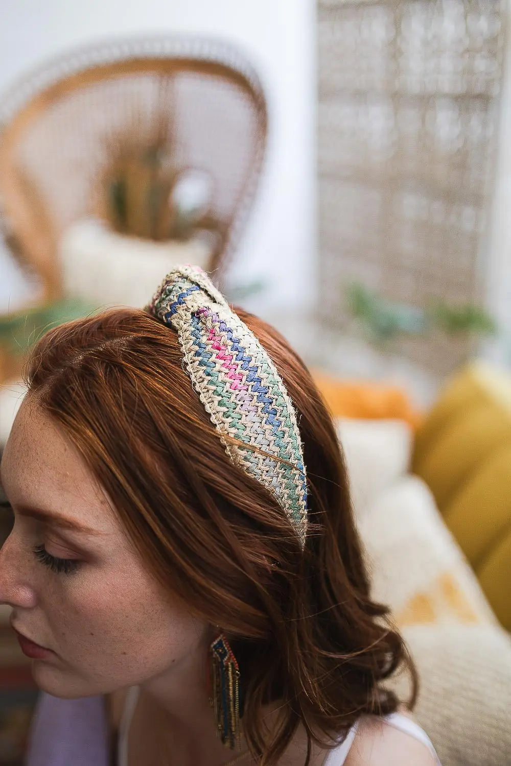 Twine Woven Knotted Headband – Rustic Elegance