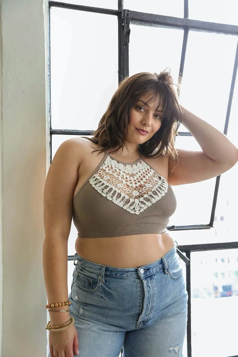 Plus Size Crochet Lace Bralette – Soft and Stylish Look