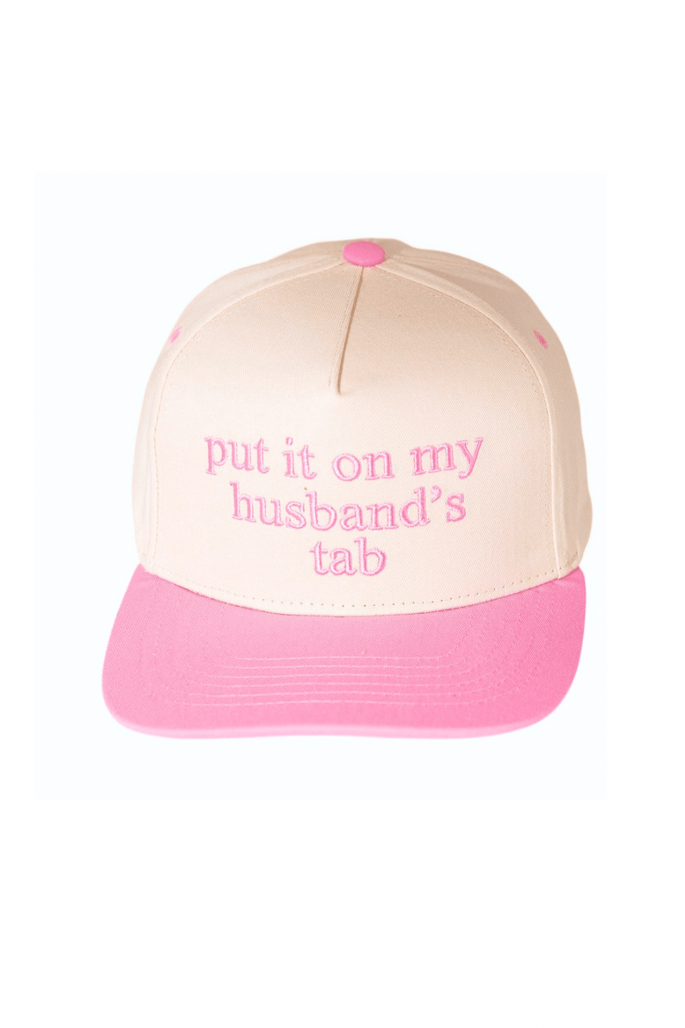 "Put It On My Husband’s Tab" Embroidered Canvas Snapback Cap