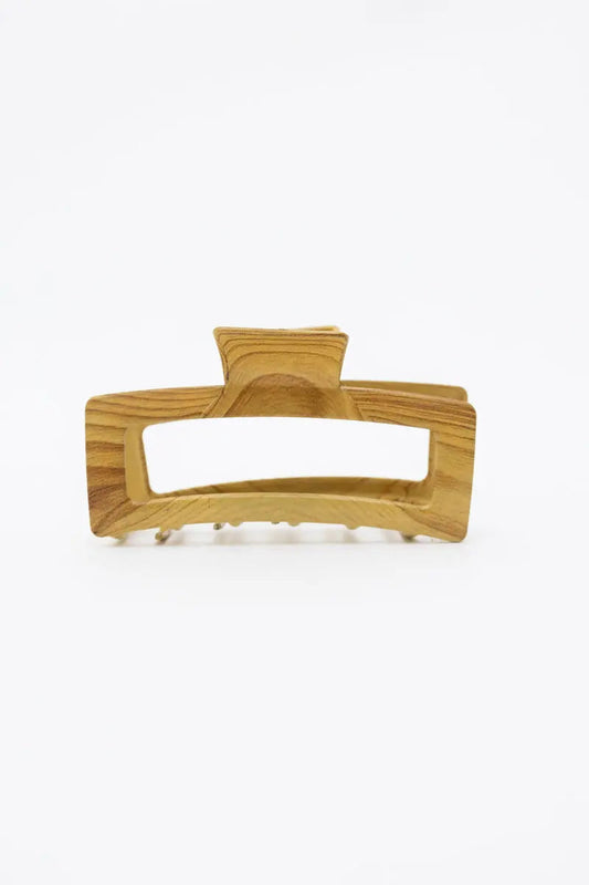 Retro Wood Print Hair Claw Clip – Stylish & Durable 🌸