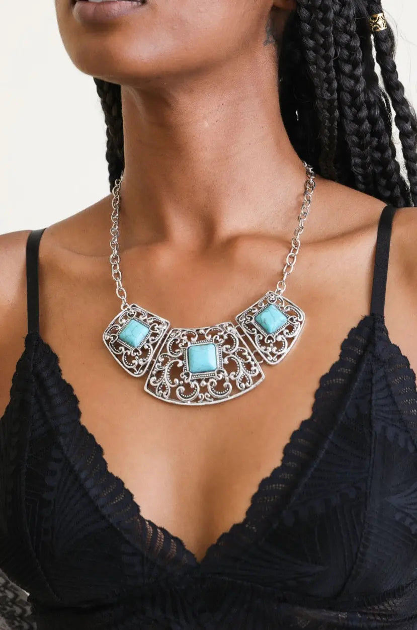 Turquoise Deco Necklace🩵