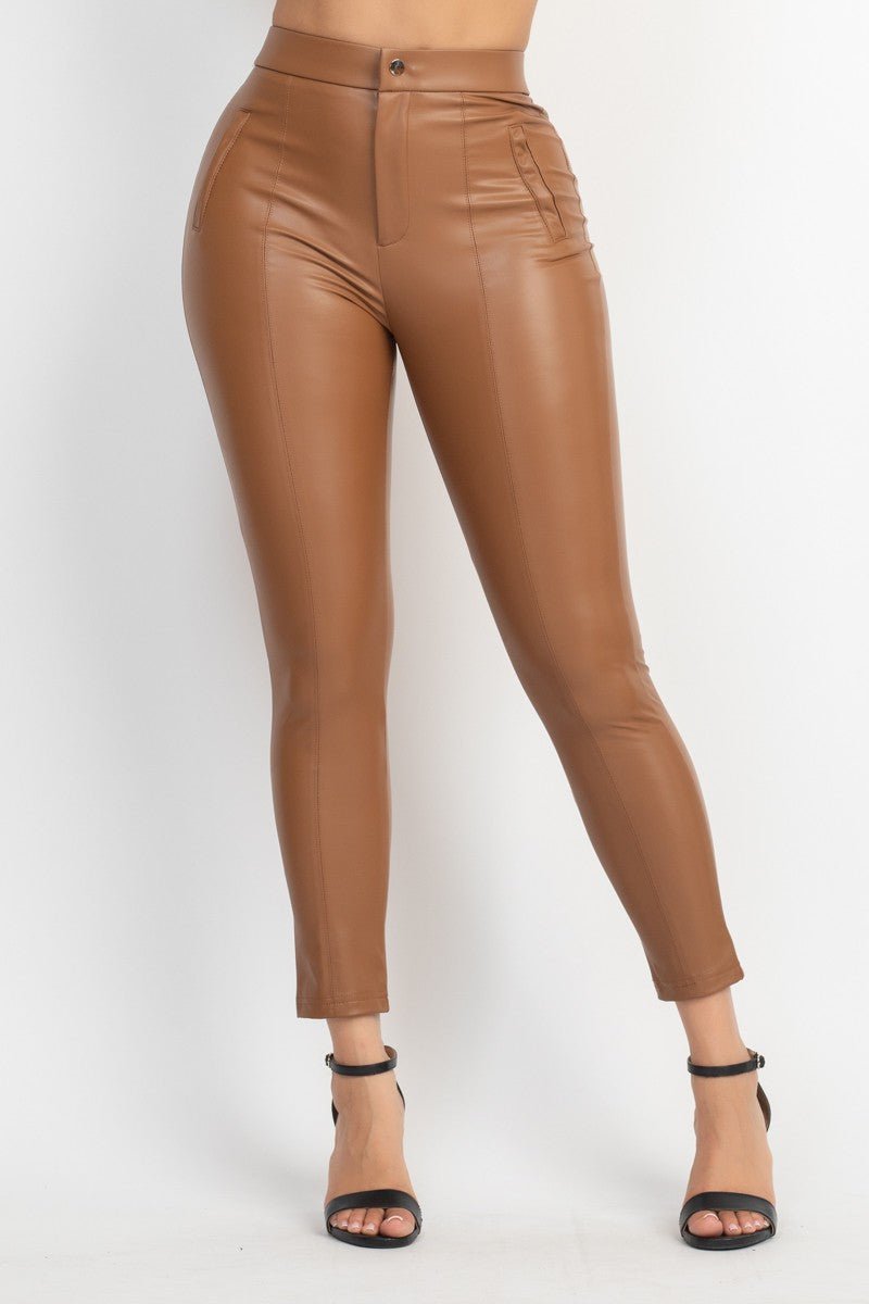 Snatched Faux Leather High-Waist Skinny Pants