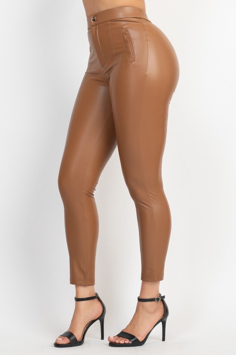Snatched Faux Leather High-Waist Skinny Pants