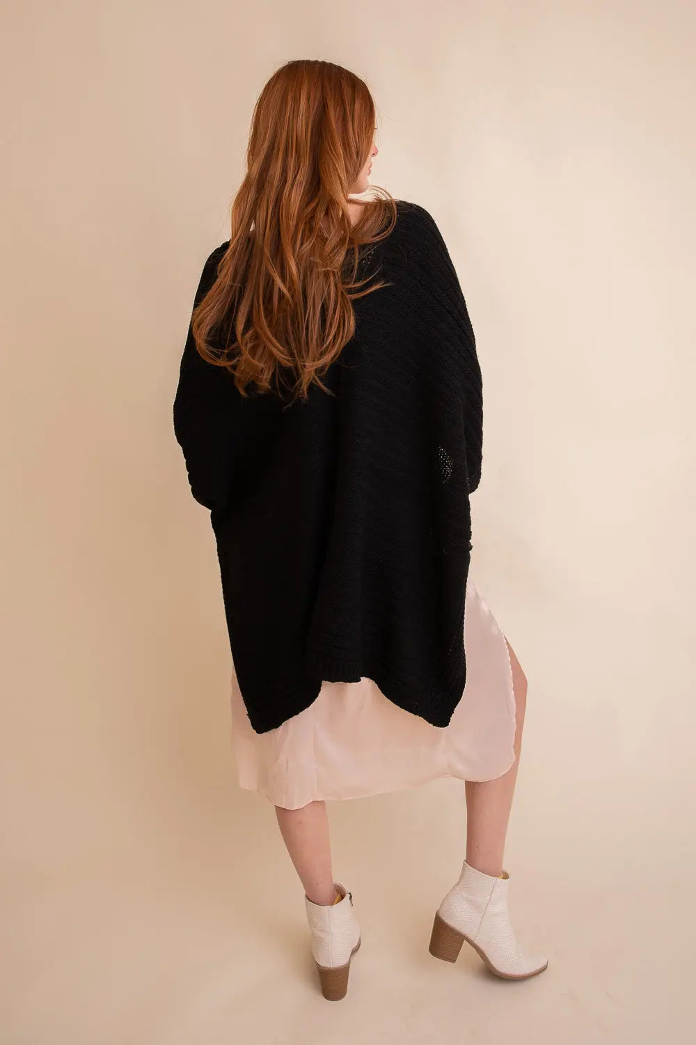 Ridged Rib Knit Ruana – Stylish Layering Wrap