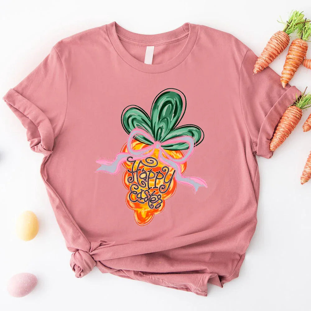 Happy Easter Carrot Coquette Tees