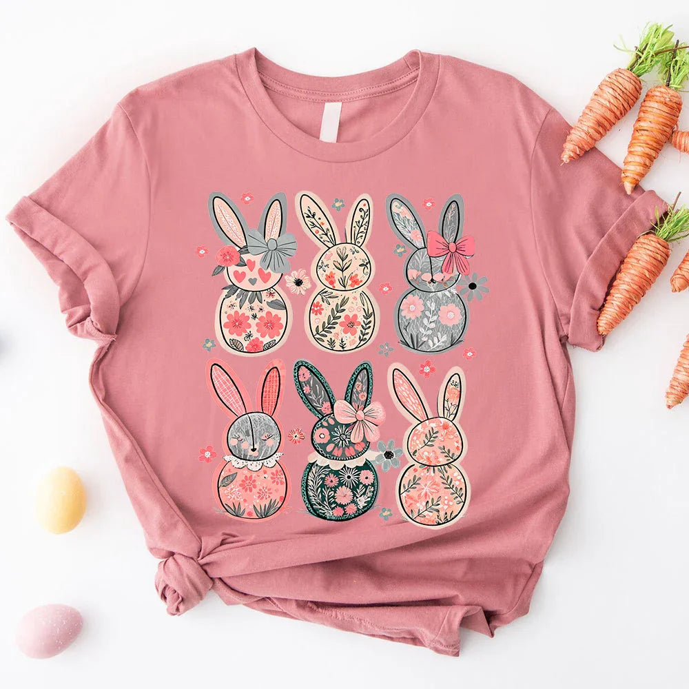 Coquette Easter Bunny Floral Tees
