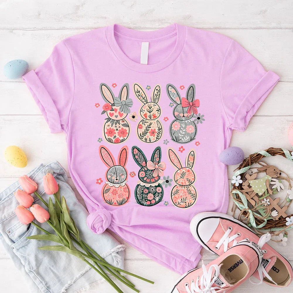 Coquette Easter Bunny Floral Tees