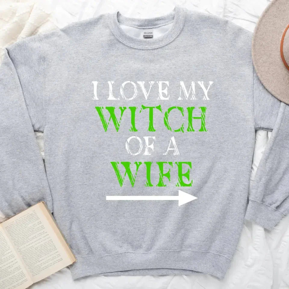 Witch of a Wife and Monster of a Husband Couples Sweatshirts