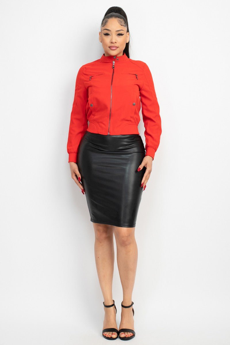 Stretch Faux Leather Pencil Skirt | Sexy & Sophisticated Style
