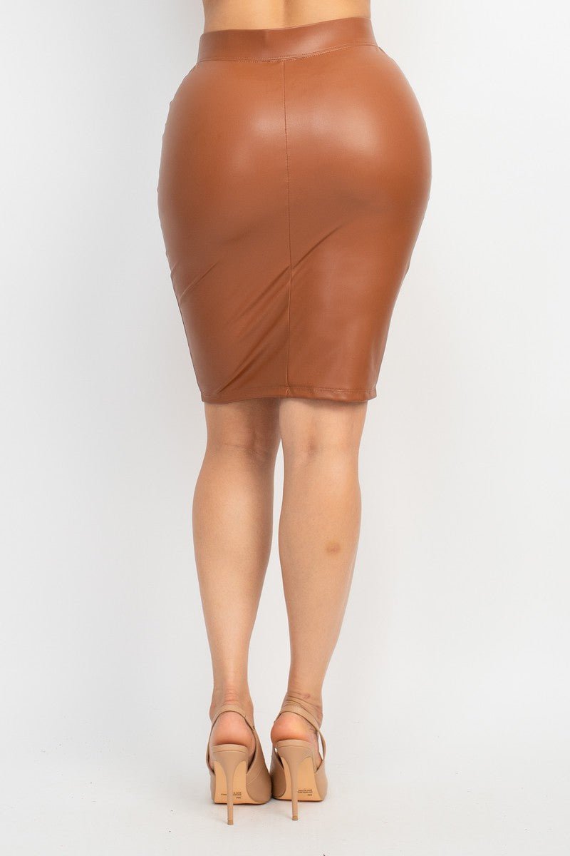 Stretch Faux Leather Pencil Skirt | Sexy & Sophisticated Style