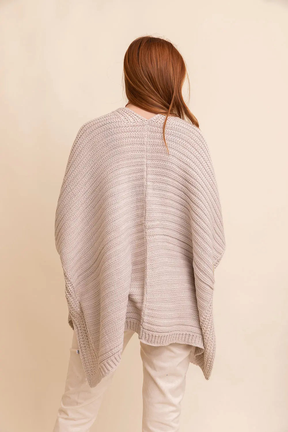 Ridged Rib Knit Ruana – Stylish Layering Wrap
