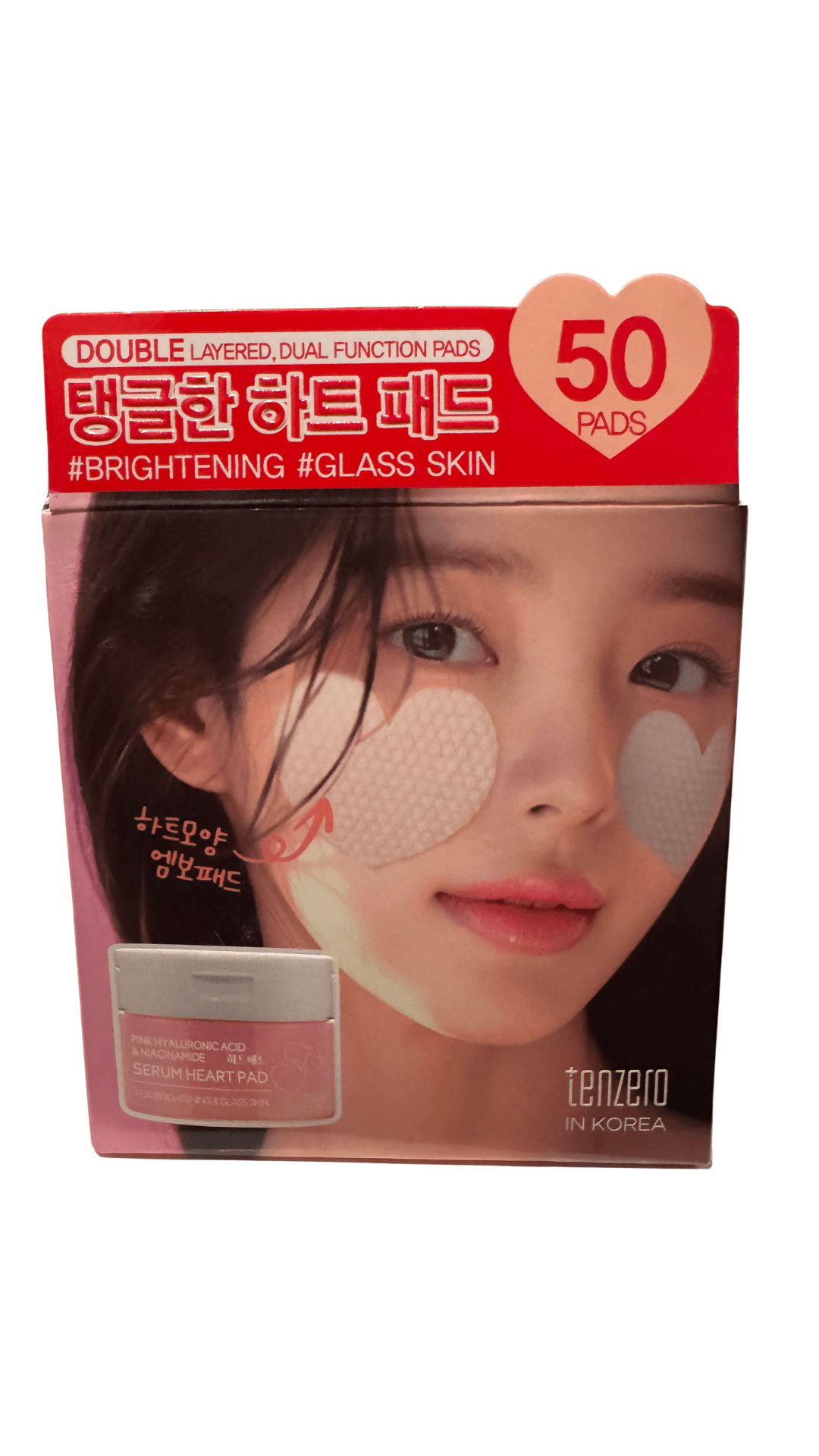 TenZero Hydronic Acid & Niacinamide Heart Serum Pad – Made in Korea