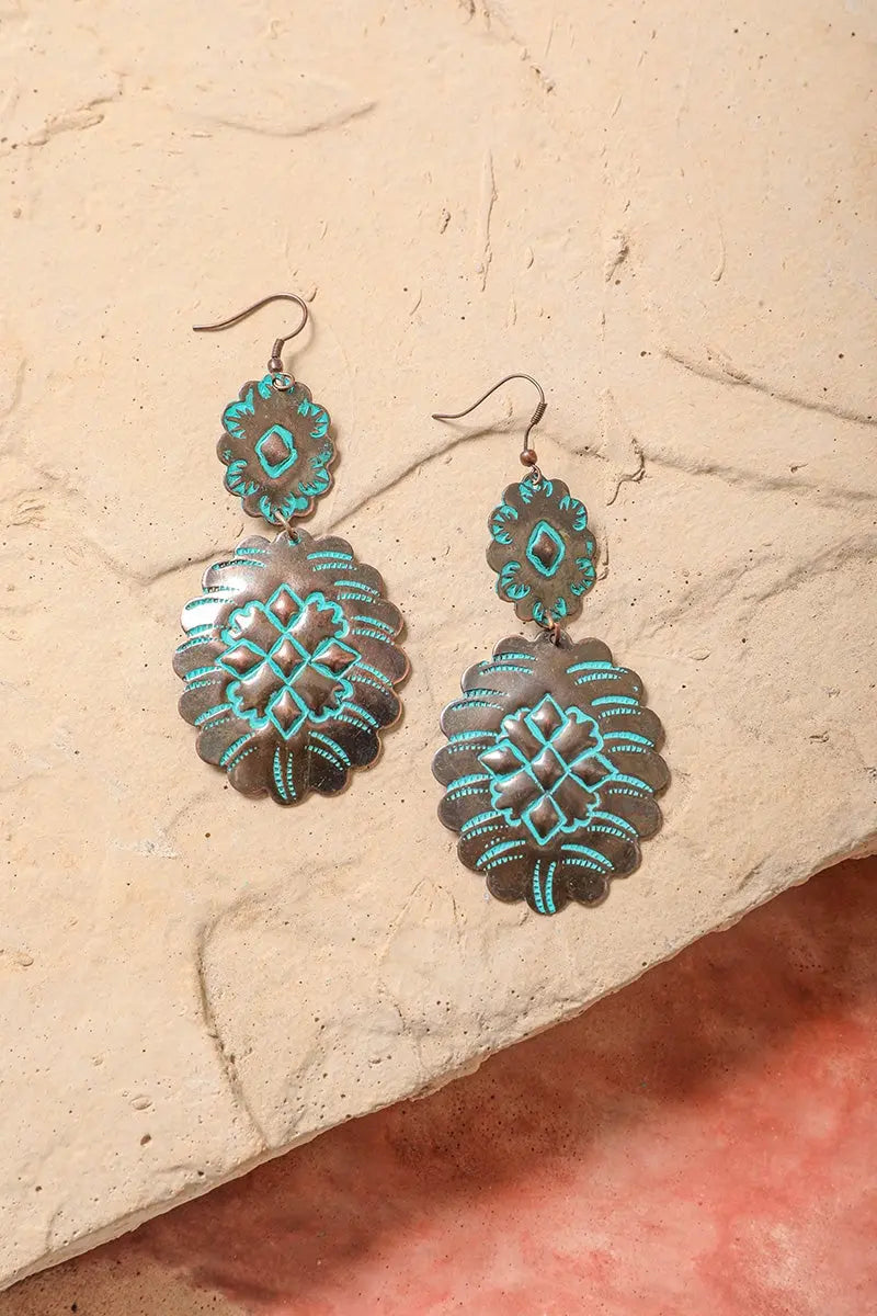 Turquoise Flower Drop Earrin🩵
