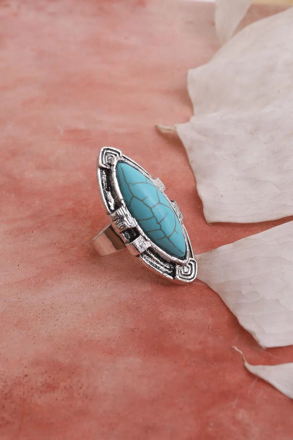 Turquoise Marquise Cut Silver Ring🩵