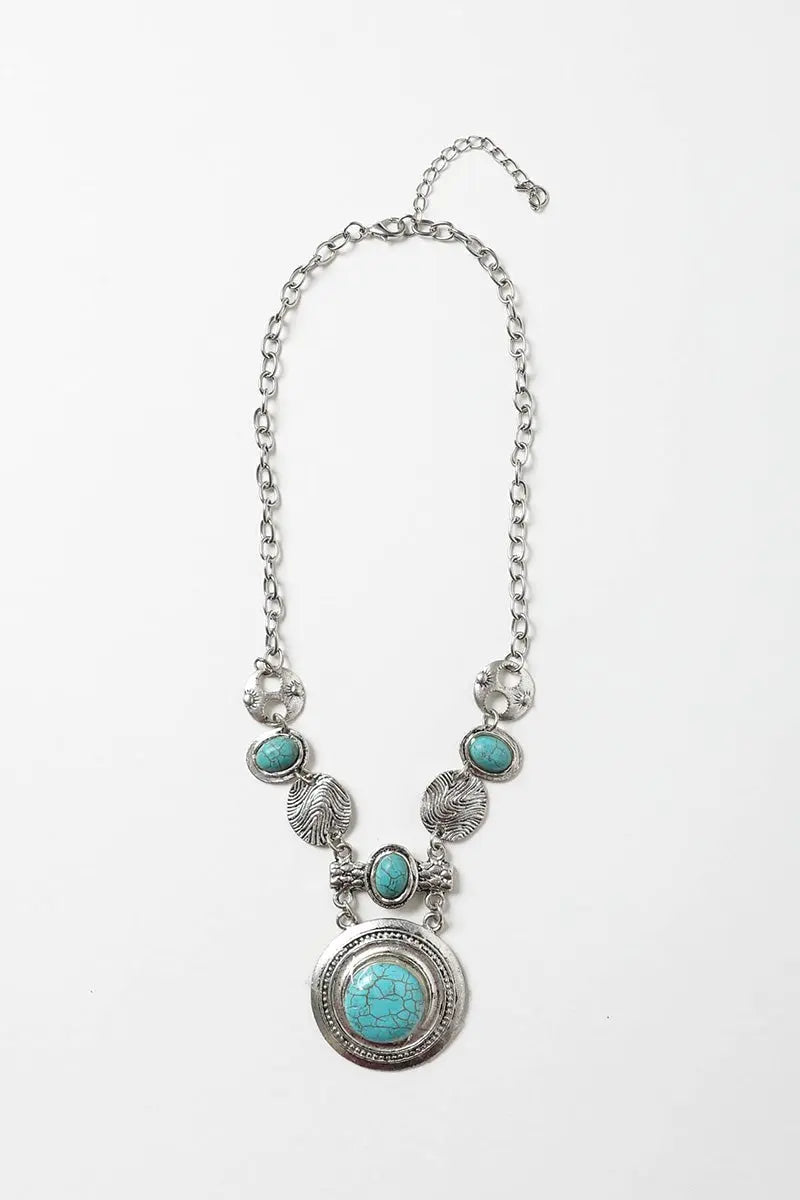 Turquoise & Silver Stepping Stone Necklace💎