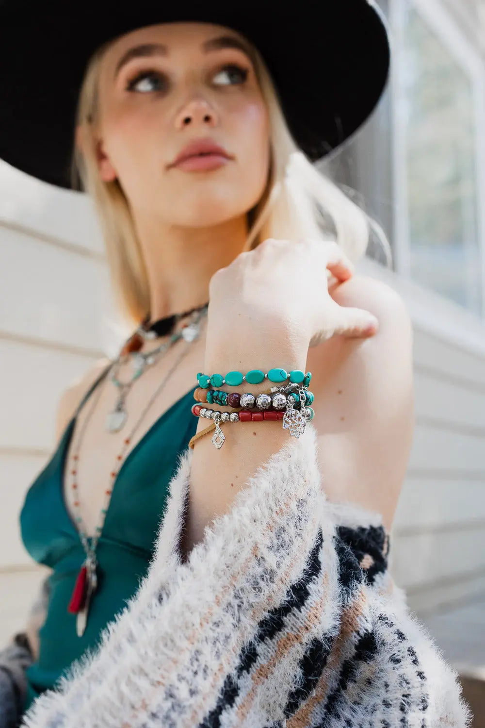 Turquoise Stackable Charm Bracelet💎