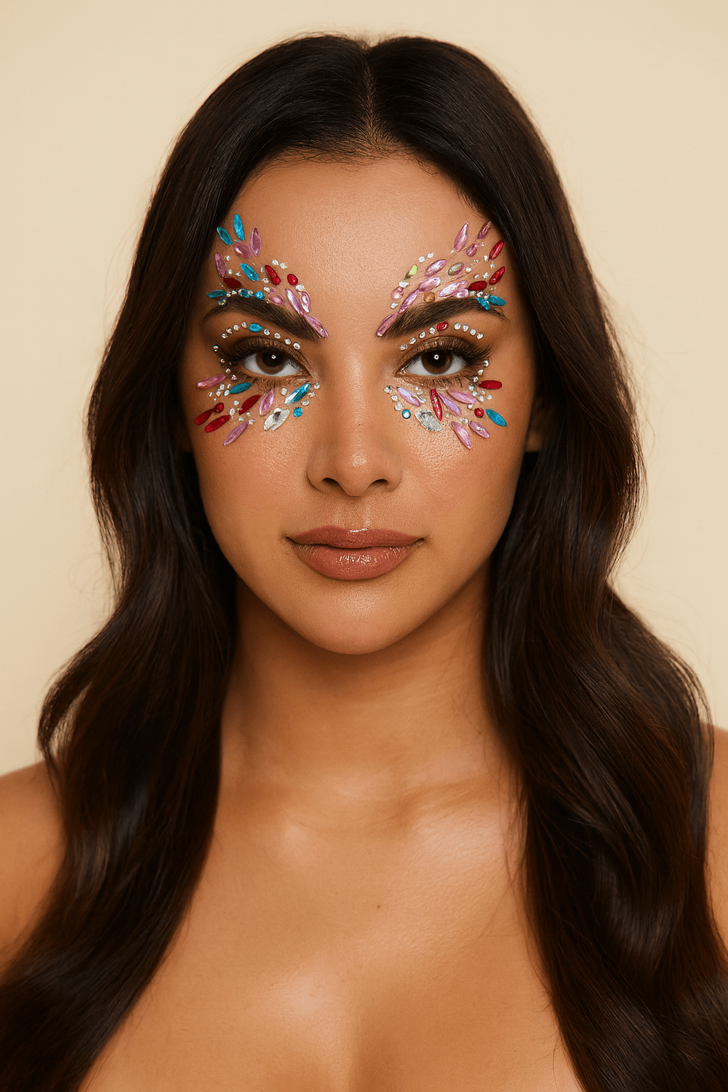 Vibrant Festival Eye Gem Face Stickers