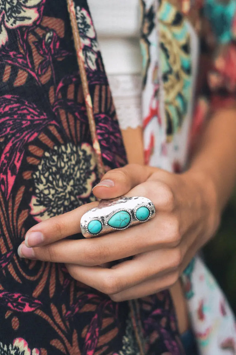 Waterfall Droplet Turquoise Stone Ring💍